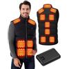 SKYWPOJU Gilet riscaldato per uomo e donna: giacca termica elettrica con batteria - unisex invernale leggero gilet riscaldante con 15 zone di riscaldamento per escursioni all'aperto caccia