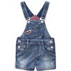 KIDSCOOL SPACE Salopette di Jeans da Bambina, Pantaloncini di Jeans Strappati Grandi