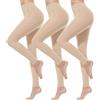 Sahunfri 3 paia 80 den collant senza piedi da donna elasticizzati opachi collant da balletto morbidi collant da danza, Nude, S-M