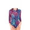 BODYWEAR LTD Body Donna Dolcevita Manica Lunga Elasticizzato Stampato Taglie 36-42, Neon Leopard, M-L