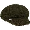 Seeberger Berretto Newsboy Teddy Fur Cappellino da Donna Cappello Invernale Taglia Unica - Oliva