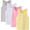 Lohhbve 4 Pack Bambini Classic Solid Camisole Undershirt per 2-10 Anni Ragazze del Bambino Cotone Racerback Tank Top Multipack
