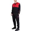 hermet Milan, Tuta da Casa da Uomo, Pigiama Homewear in Felpa Garzata, Felpa con Full Zip e Pantalone con Coulisse in Vita, con Logo del Milan, Rosso, Taglia S