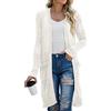 GRECERELLE Copricostume da donna estivo da spiaggia casual cardigan a maniche lunghe per le vacanze ampio bikini lungo copricostume kimono da donna, bianco, XL