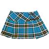 Viper London Minigonna da kilt con cinghie avvolgenti in pelle, 33 cm, blu/nero