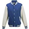 AWDis Just Hoods Just Hoods - Giacca College Varsity Jacket, unisex Blu Royal/bianco M
