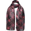 Basic Sense Sciarpa unisex scozzese a quadri in raso a righe in tartan setoso, Nero , Taglia unica