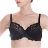 LEPEL Belseno Reggiseno in Pizzo Balconcino Coppa C Art. 251 Colori Bianco Nero e Fard
