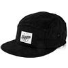 Blackskies Ebony 5-Panel cap Camp Uomo Donna Cappellino da Baseball Surfer Skater Snapback Strapback Nero Corduroy | Uomo Donna cap - Basecap Unisex Streetwear Outdoor Estate Tempo Libero