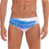 Arcweg Costume da Bagno Uomo con Pad Rimovibile e Coulisse Slip e Parigamba da Bagno Pantaloni Corti Elastico a Vita Bassa Nuoto Foglie Blu, XL(EU)