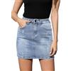 JayscreateEU Gonna estiva da donna, in jeans, con tasca, con orlo tascabile, con frange, colore nero, S