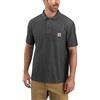 Carhartt Polo da uomo a maniche corte con tasca, vestibilità ampia, peso medio, colore carbone mélange, M, Carbonio Heather