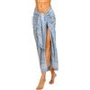 FIKIMOS 100% cotone stampa blocco sarong costume da bagno avvolgente lungo donna abbigliamento tessuto (185,4 x 111,8 cm)