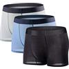 YUSHOW Boxer Uomo Boxer Seta di Ghiaccio Intimo Uomo Boxer Aderenti Shorts Intimo Slip Sexy Super Morbidi e Traspiranti (Pacco da 3)