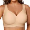 Vertvie Jelly Bralette - Reggiseni da donna, taglie forti, minimizzante, morbido, senza fili, reggiseno push-up completo di supporto per anziani