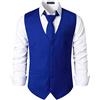 PARKLEES Gilet da uomo hipster urbano design business formale slim fit abito smoking gilet, Royal, M