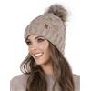 Vivisence Berretto con Pompon Donna Caldo Ideale per Giorni Freddi 7014