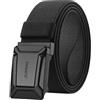 JUKMO Cintura elastica tattica per uomini, lavoro militare, per escursioni, 3,8 cm, in nylon elastico, con cricchetto a sgancio rapido, in confezione regalo, Nero , S-für Taille 75cm-90cm(Länge 115cm)