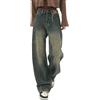 Generic Jeans da donna a vita bassa, gamba larga e dritta, stile Y2K, hip hop, vintage, in denim, pantaloni larghi, Blu-o, XXXL