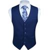 Enlision Blu navy Gilet da Abito da Uomo Slim Fit Tinta Unita Cotone Panciotto Elegante Casual Moda Smanicato Scollo a V Matrimonio Formale Lavoro Cerimoni XL