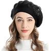 ZLYC Berretto da Donna in Cashmere Reversibile Francese
