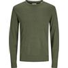 JACK & JONES Jjeemil Knit Crew Neck Noos, Maglione Lavorato a Maglia Uomo, Verde Combo, S