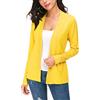EXCHIC Donna Casuale Lunghe Maniche V Collo Aperto Fronte Maglia Cardigan (S, Limone Giallo)