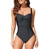 WIN.MAX Costume Intero Donna, Costume Intero con Controllo della Pancia, Costume da Bagno Taglie Forti per Donna Monokini Push-up Vintage, per Coppe da C a DD