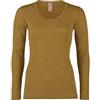 Engel Natur - Maglietta da Donna a Maniche Lunghe, 100% Lana Merino kbT, Lavabile in Lavatrice (Zafferano, 34-36 EU)