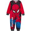 Marvel - Pigiama ufficiale Spiderman per ragazzi, in pile, tutto in uno, pigiami per bambini, PJs, con zip, abbigliamento per il tempo libero, rosso, 5-6 Anni