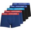 JACK & JONES Jaclee Trunks 5 Pack Boxer, Blu (Surft The Web/Estate Blue/Blue Jewel), Small (Pacco da 5) Uomo