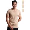 SKIPPER Confezione da 3 T-Shirt Uomo Stretch Scollo a V Profondo - Magliette Intime Slim Fit in Cotone Elasticizzato, Invisibili sotto la Camicia, Bianco Nero Beige e Mix, S-3XL