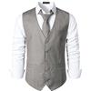 PARKLEES Gilet da uomo hipster urbano design business formale slim fit abito smoking gilet, Grigio chiaro, M