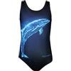 Aquarti Costume Piscina Bambina Intero con Stampa - Resistente, Confortevole e alla Moda, Delfino Digitale/Blu/Nero, 152