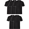 Fruit of the Loom - Maglietta da uomo (confezione da 5), Colore: Nero Profondo 5X, Taglia: 5XL