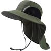 Bassdash Cappello da Sole Unisex UPF 50+ Cappello da Pesca Idrorepellente Tesa Larga con Ampia Protezione del Collo Coda di Cavallo Uomo Donna
