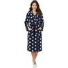 Brandsseller Accappatoio Donna con Cappuccio L/XL - In Microfibra Morbida con Motivo Stelle - Certificato Oeko-Tex - Ideale per Casa, Spa e Benessere - Blu/Bianco