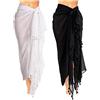 Boao 2 Pezzi Batik da Spiaggia Sarong Copricostume da Bagno (Nero, Bianco, XL)