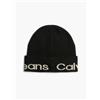 Calvin Klein Jeans Cappello Berretto Uomo CK Risvolto con Logo Articolo K60K611271 Logo Beanie, BDS Black/Nero, Unica - One Size