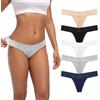 Auithery Tangas per Donna, Sexy, in Pizzo, di Cotone, comode, morbide, Tangas a Tanga, Taglie XS - 4XL, Confezione di 5, 5 Tangas in Cotone con Pizzo, Colore Scuro, Taglia XXXL