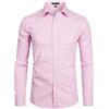 PARKLEES Camicia da uomo a maniche lunghe tinta unita slim fit casual business formale abbottonatura camicie con tasca