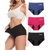Gladbecke Mestruali Donna Cotone Assorbenti Slip Donna Ciclo Protettive Intima Mestruale Ecologico con Four Strati Anti Perdite Lavabili, 3 Colors, XS