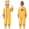 JinBei Bambina Impermeabile Antipioggia Tuta Giacca Pioggia Poncho Bambine Ragazza Cappuccio Ragazze Gialla Renna Alce Modello Portatile Jogging di Un Pezzo Impermeabili 5-7 Anni