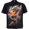 Spiral Sun Dragon Uomo T-Shirt Nero 100% Cotone Regular