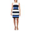 Tommy Hilfiger Scuba Crepe Strutturato Senza Maniche Donna, Avorio/Sky Captain/Amparo Blue, 44