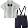 Mintgreen Completo per Bambino Gentiluomo con Camicia a Maniche Corte, Papillon e Bretelle, Pantaloni da Cerimonia, Taglia: 1-4 Anni, 2-3 anni