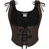 SCARLET DARKNESS Corsetto rinascimentale da donna, con lacci, bustino sottoseno, vintage, medievale, marrone, 40