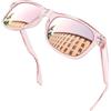 Joopin Occhiali da Sole da Uomo Donna Polarizzati Protezione UV400 Classici Rettangolari Quadrati Vintage Retrò Anni '80 Occhiali Specchio da Guida (Rosa)