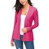 EXCHIC Donna Casuale Lunghe Maniche V Collo Aperto Fronte Maglia Cardigan (XL, Rosa)