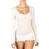 EGI Maglia Donna Manica Lunga a Costine in Lana 85% e Seta 15% con Bordo Plissé